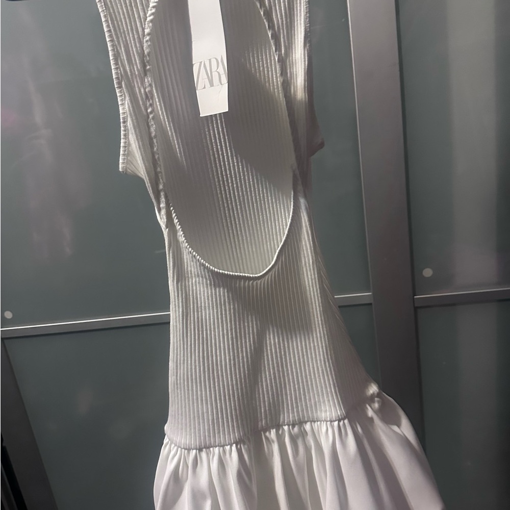 Sleeveless White Cutout Mini Dress - Picture 6 of 8